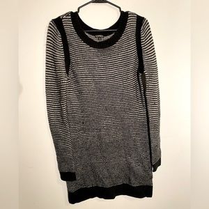Express Black and White Striped Long Sweater